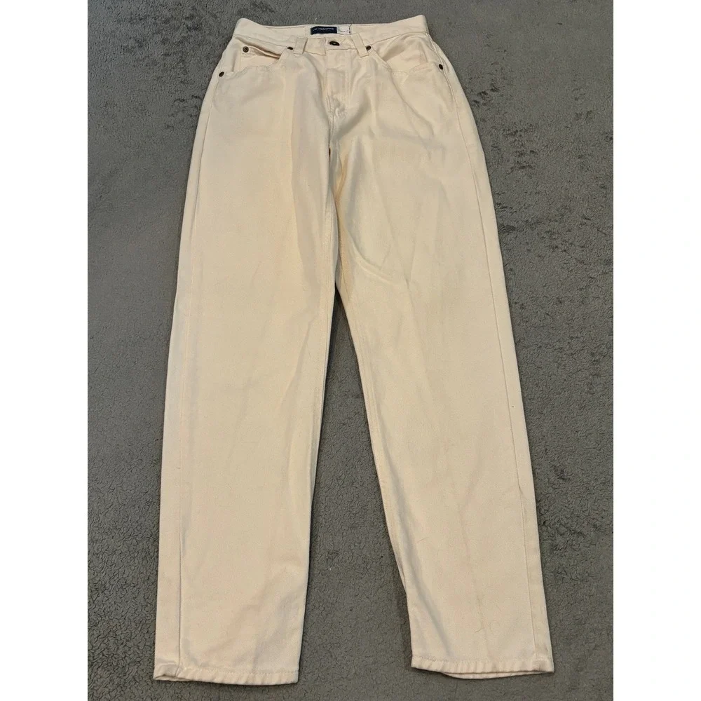 Liz Claiborne Lizwear Jeans Cream Off White High Rise Straight Leg Classic Fit 4